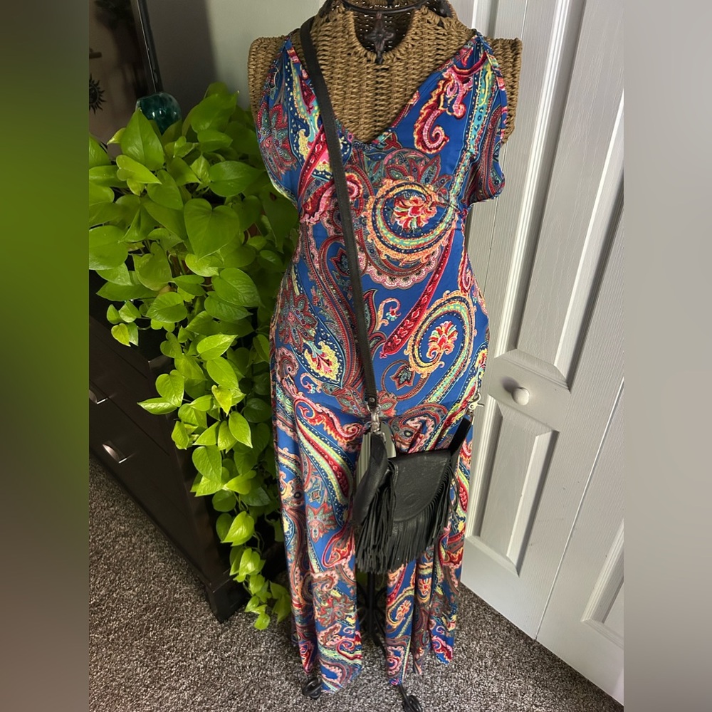 Paisley print flared jumpsuit